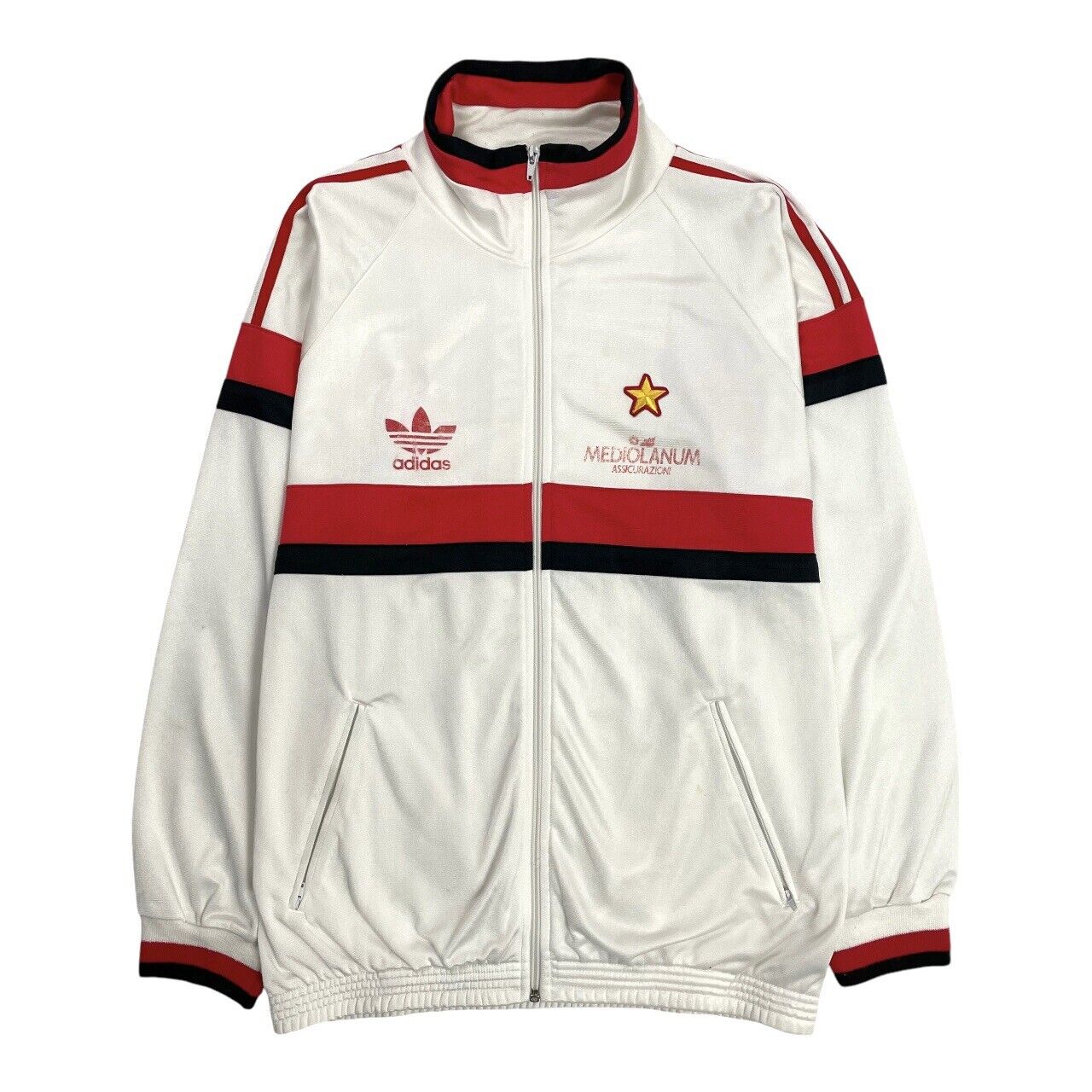Vintage AC Milan 1990-1992 Adidas Track Jacket, Size Medium | O/S, Red