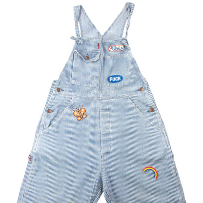 Vintage 90s Hysteric Glamour Embroidered Denim Dungarees Size S | Small, Blue