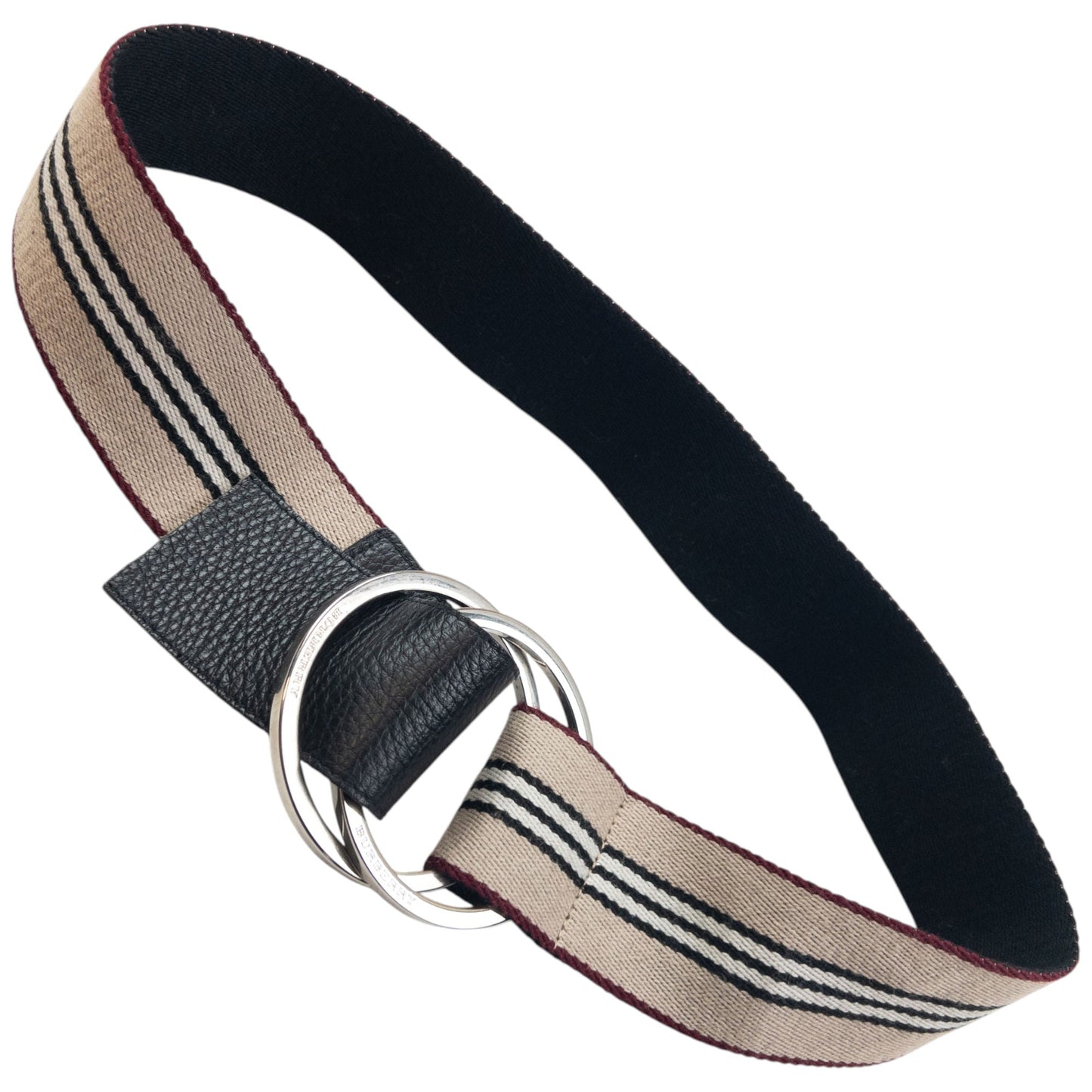 Vintage 2000s Burberry Striped Belt Size L | O/S, Beige, Black, Burgundy