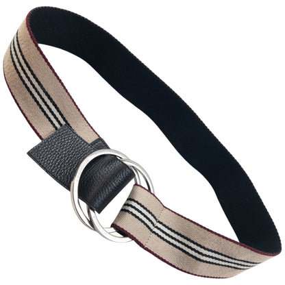 Vintage 2000s Burberry Striped Belt Size L | O/S, Beige, Black, Burgundy