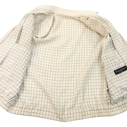 Vintage 90s YSL Yves Saint Laurent Checkered Harrington Jacket Size XS | XS, Cream