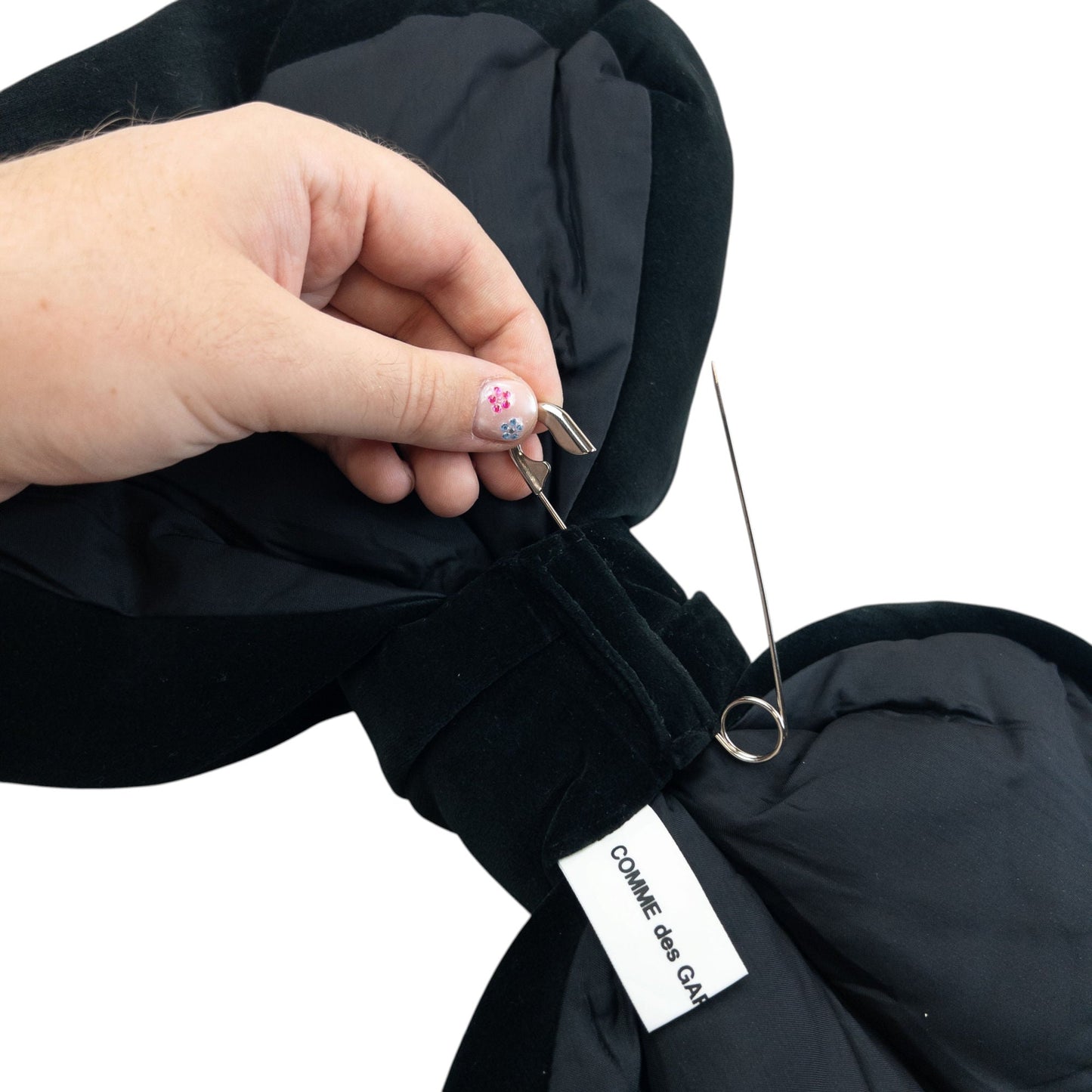 Vintage Comme Des Garçons Velour Oversized Bow Pin | O/S, Black