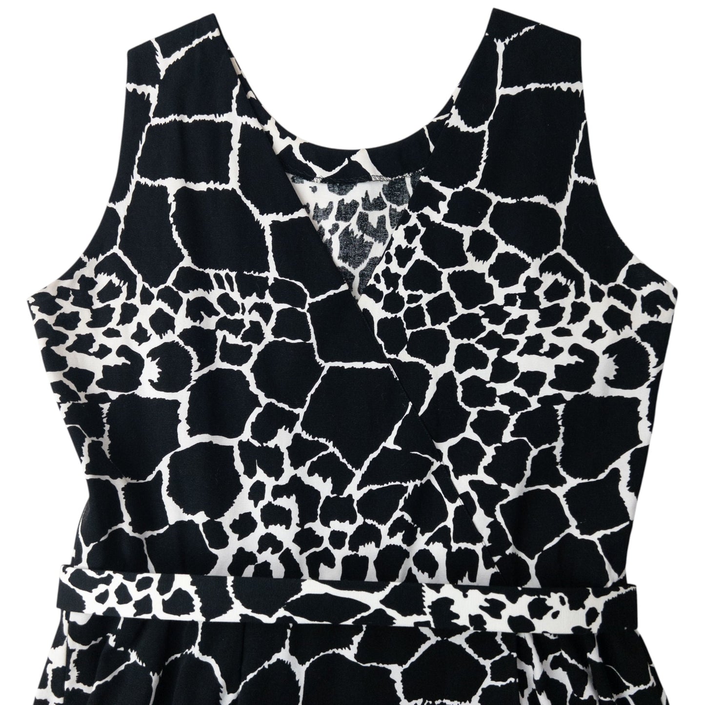 Vintage 80s YSL Yves Saint Laurent Giraffe Print Belt Waist Dress Womens Size L | Large, Black