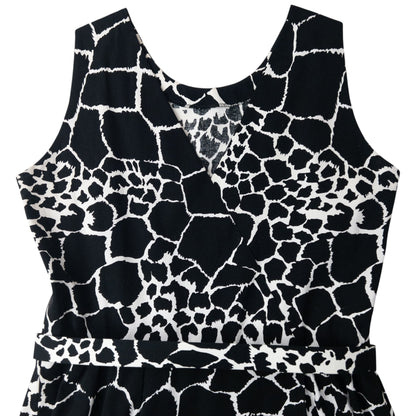 Vintage 80s YSL Yves Saint Laurent Giraffe Print Belt Waist Dress Womens Size L | Large, Black