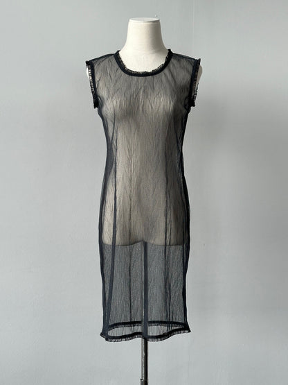 Vintage 2000s Sheer Sleeveless Midi Dress - S-M