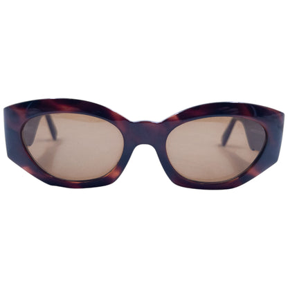 Vintage 90s Gianni Versace Tortoise Shell Medusa Sunglasses | O/S, Brown