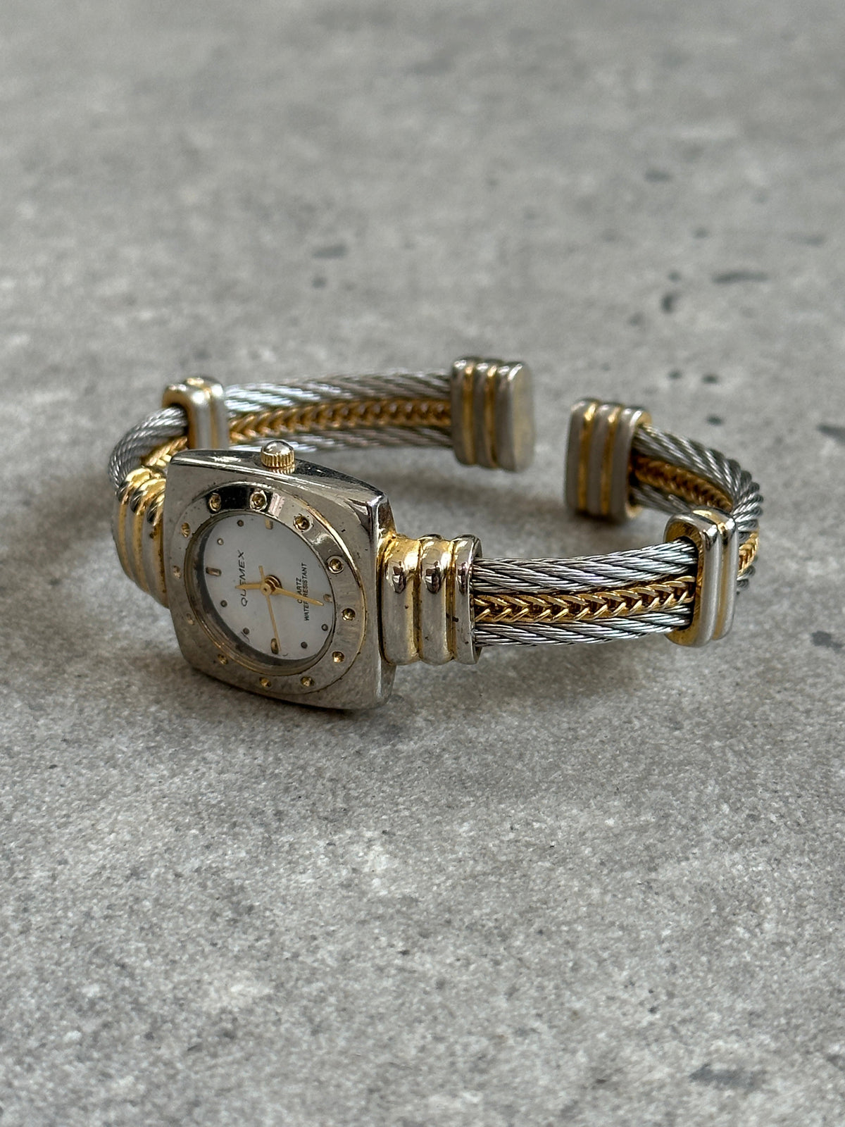 Vintage 1980s Two Tone Quartz Bracelet Watch