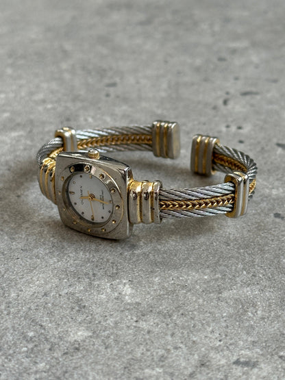 Vintage 1980s Two Tone Quartz Bracelet Watch