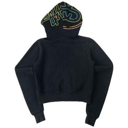 Vintage Stussy Cropped Embroidered Hoodie Womens Size S