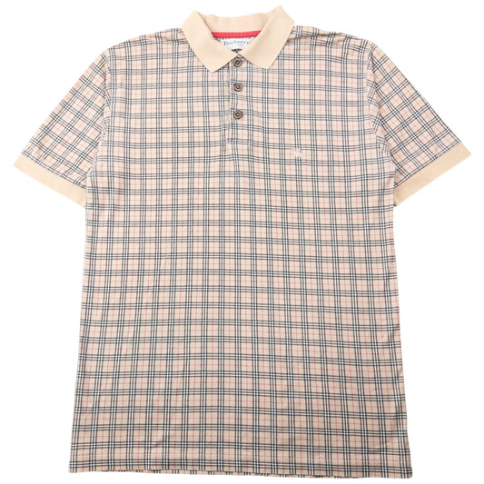 Vintage 90s Burberry Nova Check Polo Shirt Size M | Medium, Beige