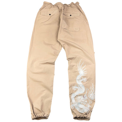 Vintage Maharishi Embroidered Dragon Roll Up Trousers Size M