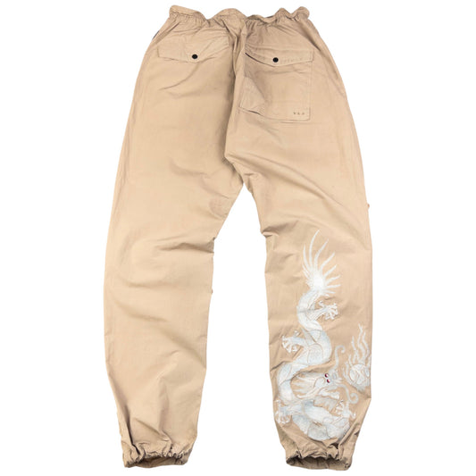 Vintage Maharishi Embroidered Dragon Roll Up Trousers Size M