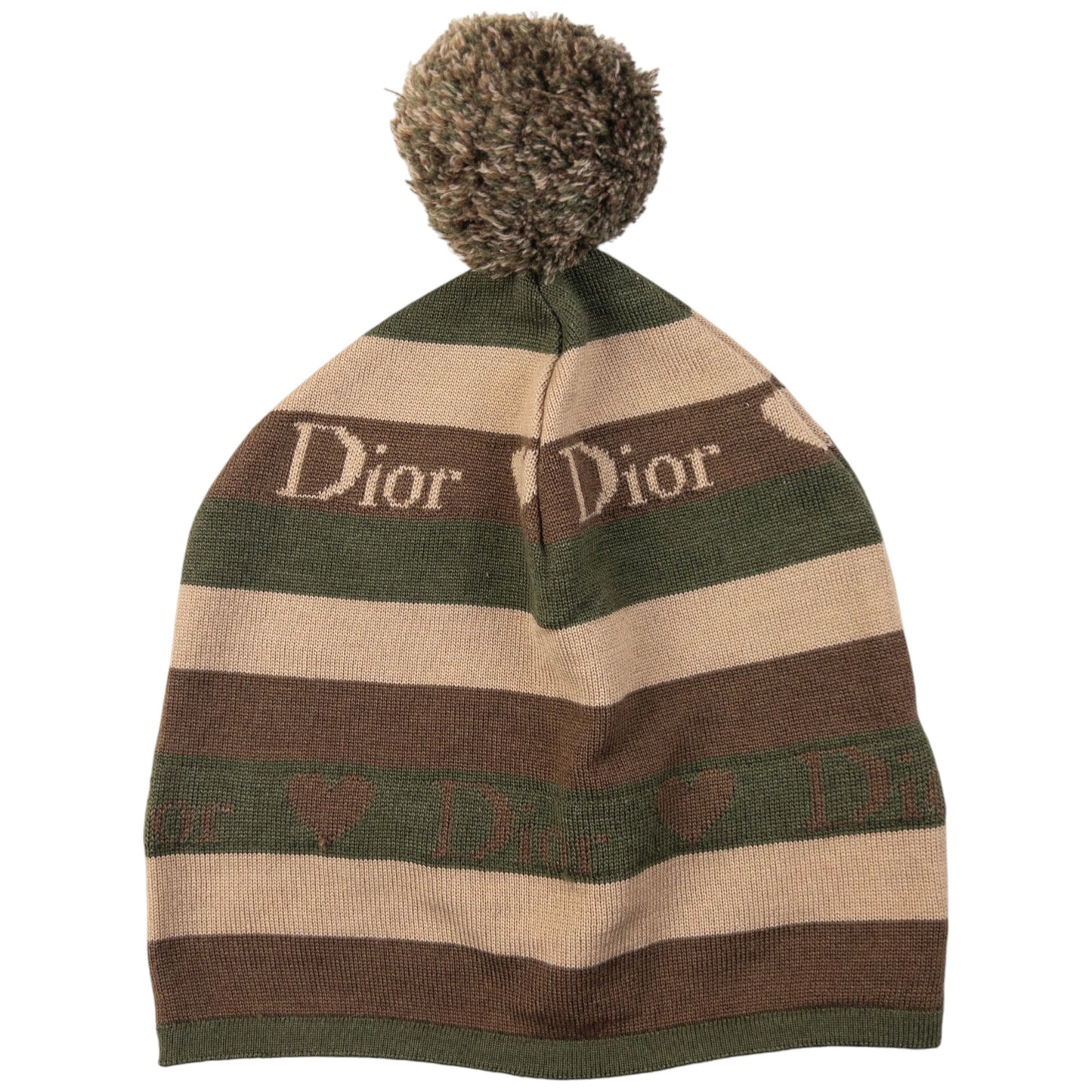 Vintage Dior Striped Bobble Hat
