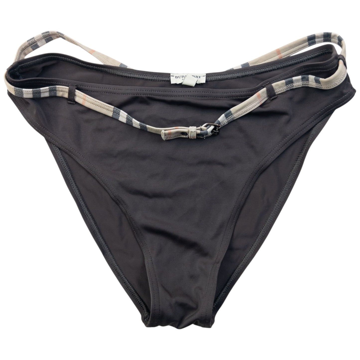 Vintage Burberry Nova Check Trim Buckle Bikini Set Womens Size M | Medium, Brown