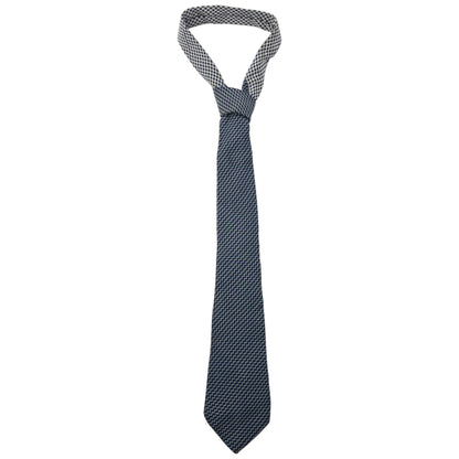Vintage 90s Issey Miyake Zig Zag Pattern Silk Tie | O/S, Grey