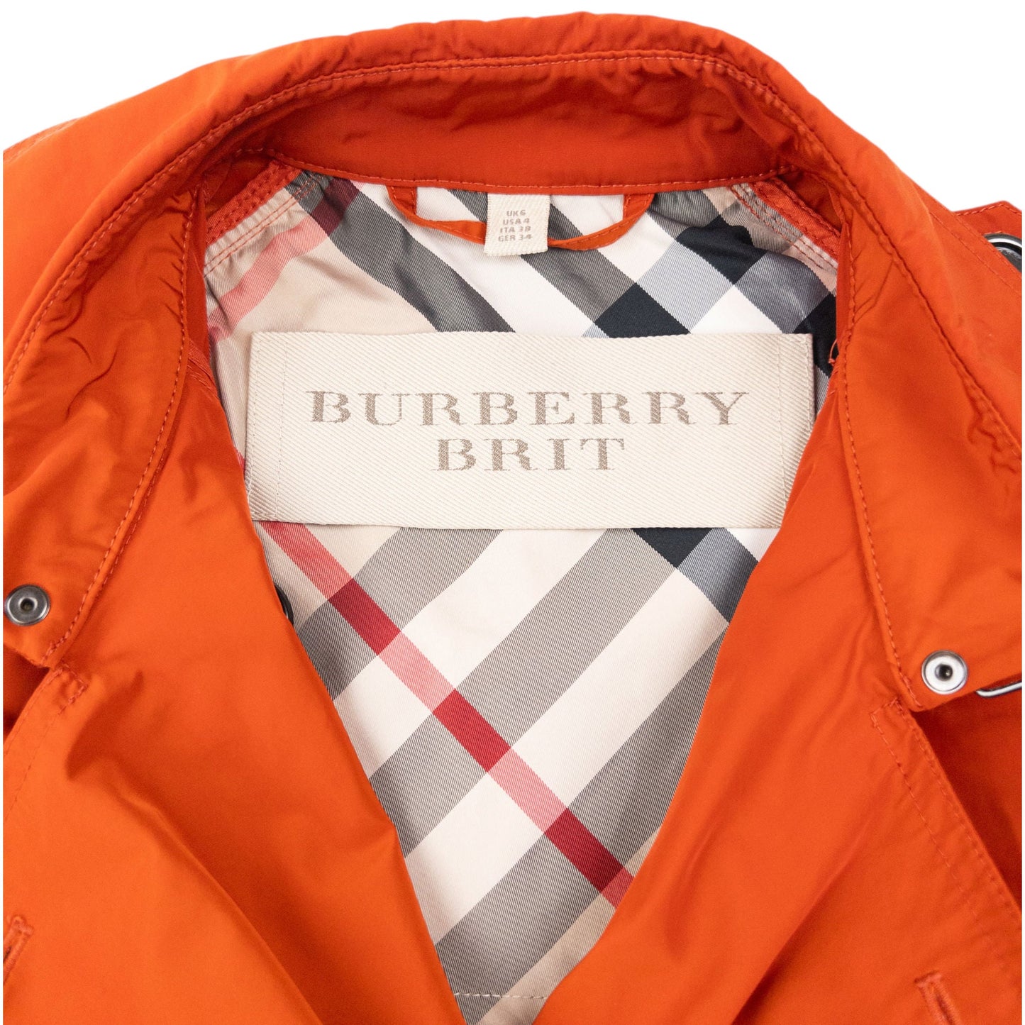 Vintage 2000s Burberry Brit Trench Jacket Womens Size S | Small, Orange