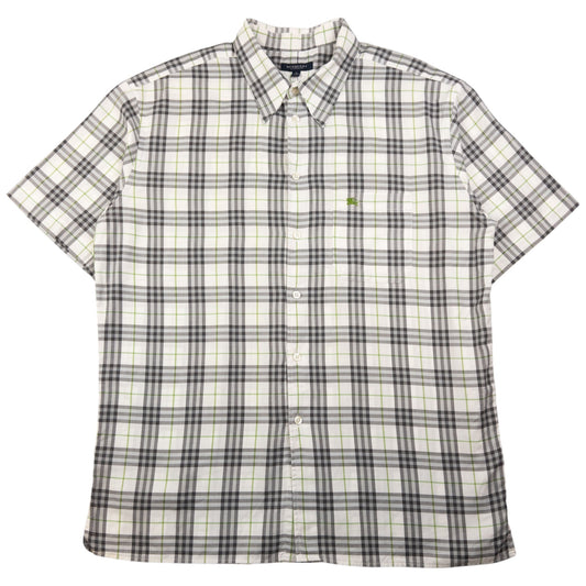 Vintage Burberry Nova Check Short Sleeve Button Up Shirt Size XL