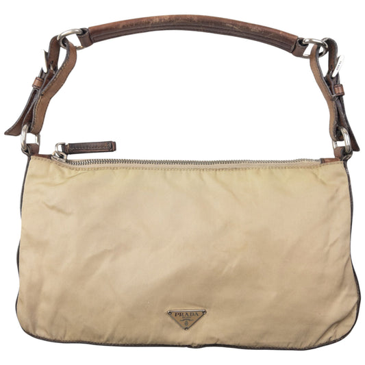 Vintage 2000s Prada Shoulder Bag | O/S, Beige