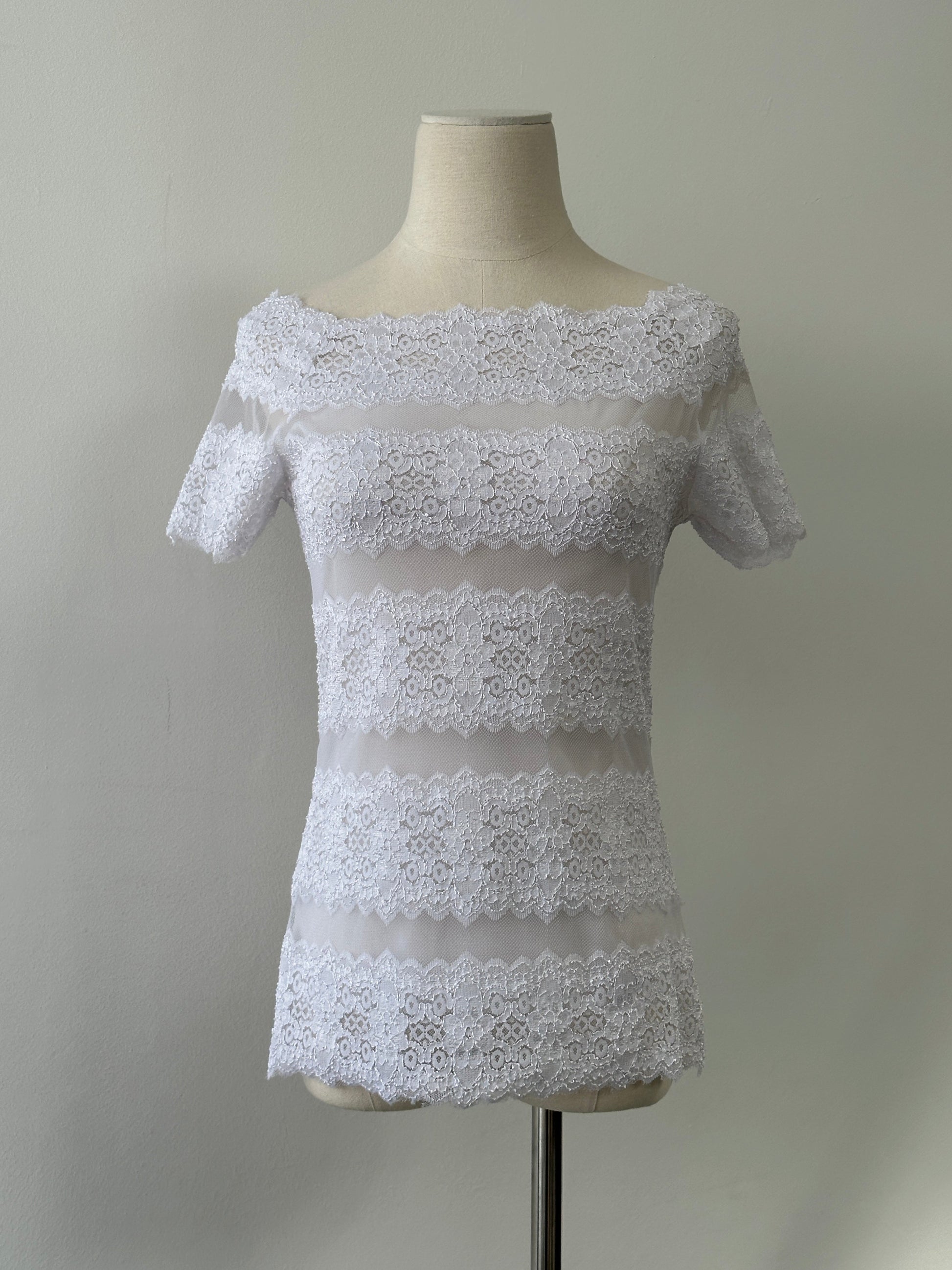 Vintage 2000s Lace Off Shoulder Top - S-M