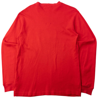 Vintage 90s Burberry Embroidered Thick Long Sleeve T Shirt Size S | Small, Red