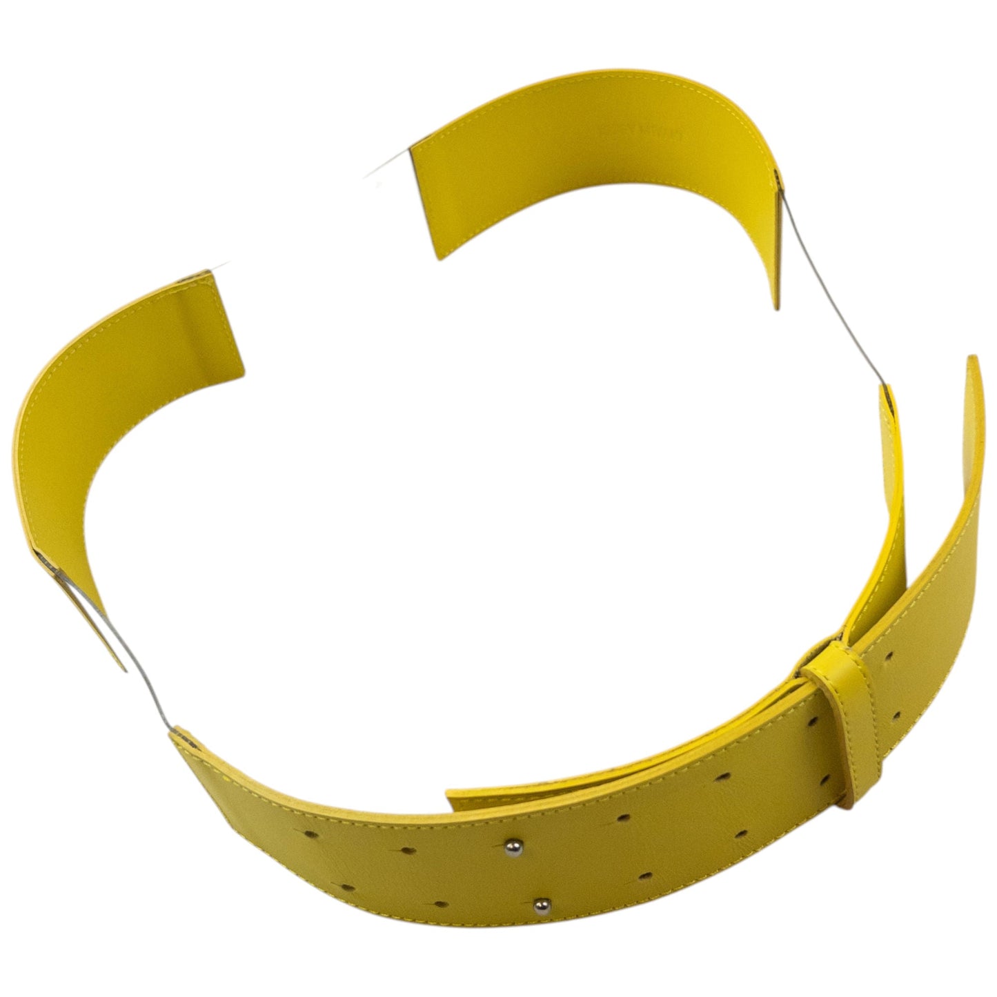 Vintage 2000s Issey Miyake Leather & Clear Vinyl Belt Size XL | O/S, Yellow