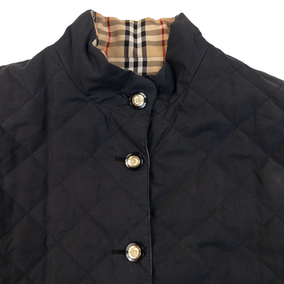 Vintage 90s Burberry Nova Check Quilted Reversible Jacket Size M | Medium, Beige