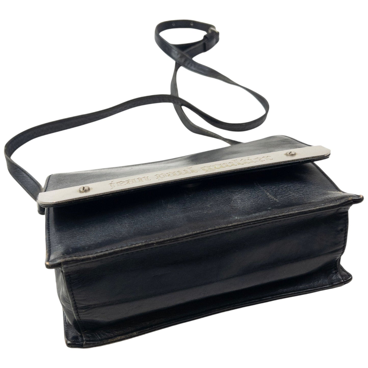 Vintage 2000s Jean Paul Gaultier Embossed Leather Crossbody Bag | O/S, Black
