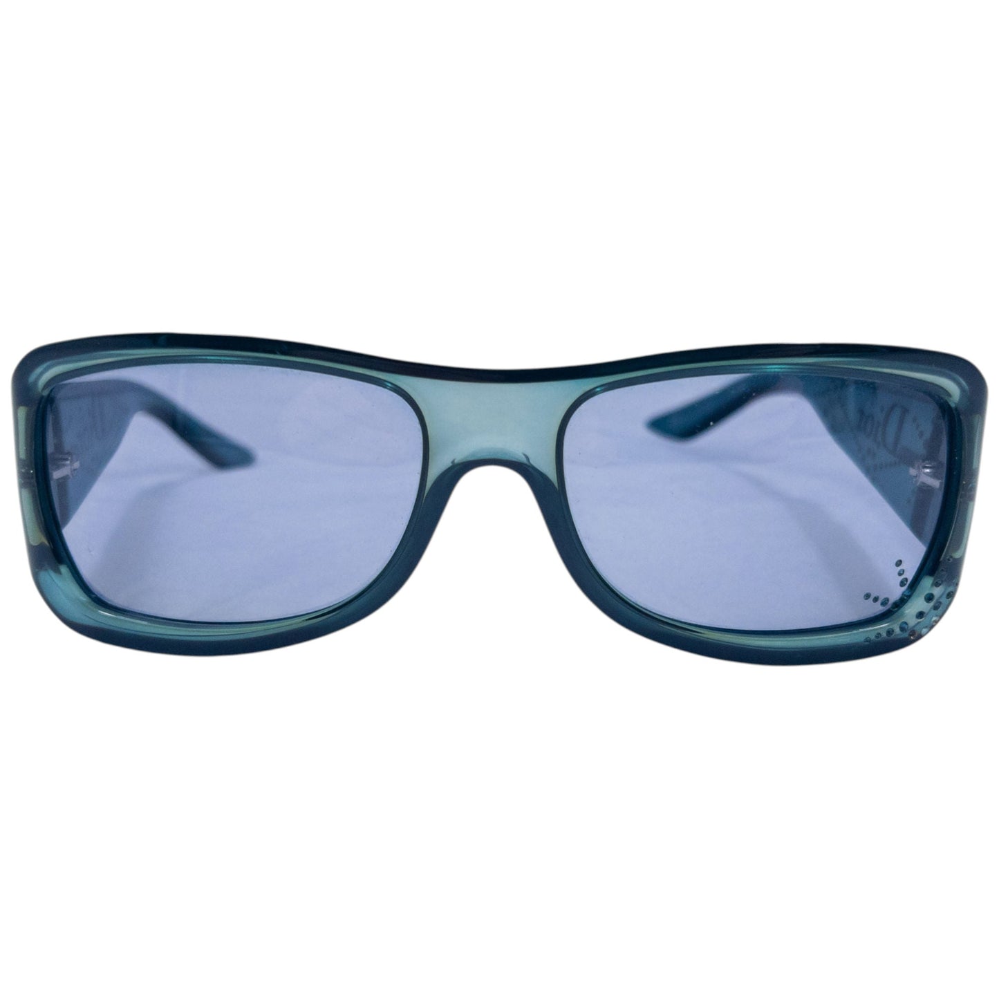 Vintage 2000s Dior Spidior 2 Diamonte Sunglasses | O/S, Green