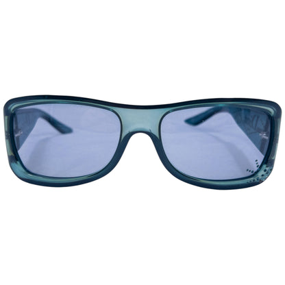 Vintage 2000s Dior Spidior 2 Diamonte Sunglasses | O/S, Green