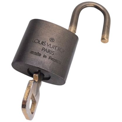 Vintage 2000s Louis Vuitton Embossed Mini Padlock & Key | O/S, Brown