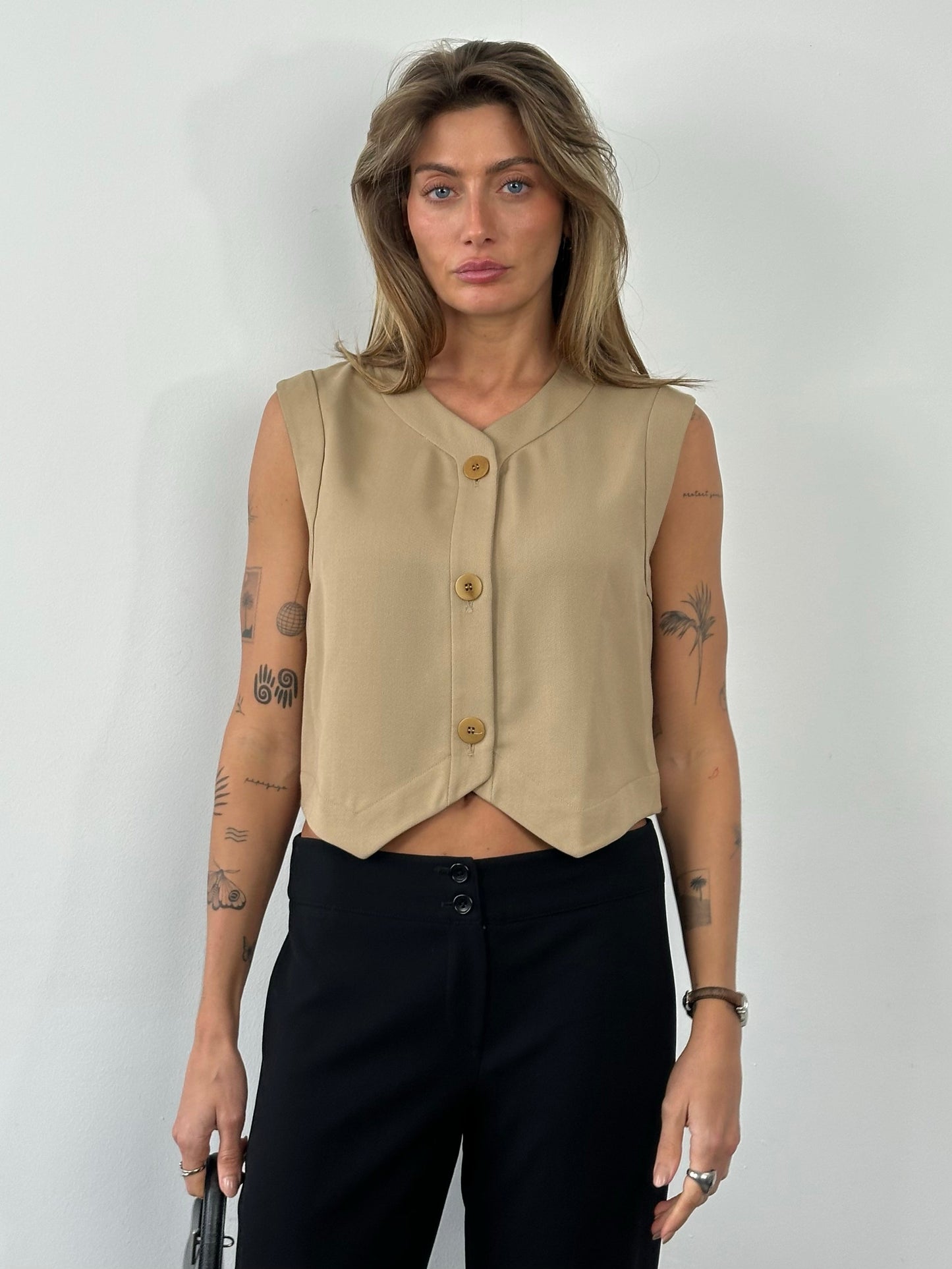 Mani 1990s Wool Boxy Waistcoat - M