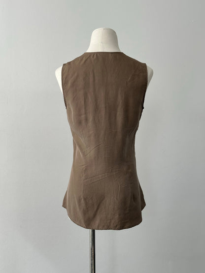 Emporio Armani 2000s Pure Silk Minimal Sleeveless Top - S