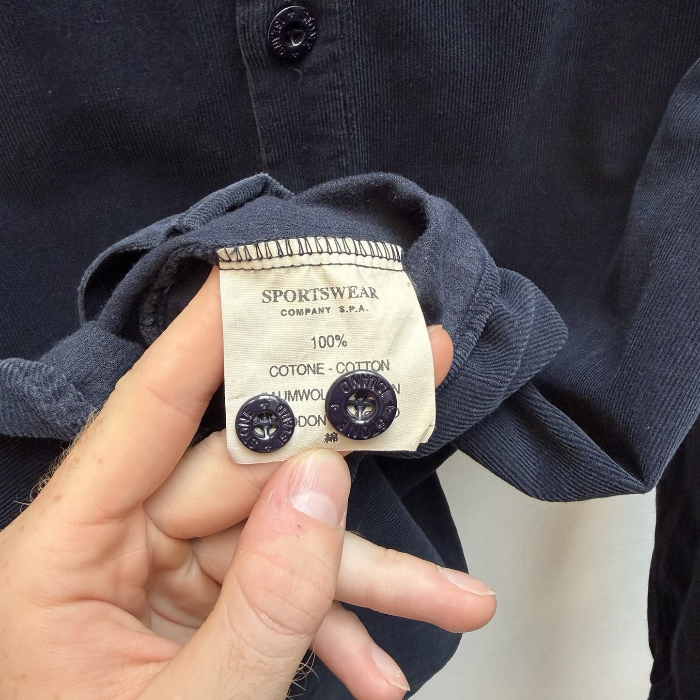 90’s Stone Island Corduroy Shirt (L) | Large, Blue
