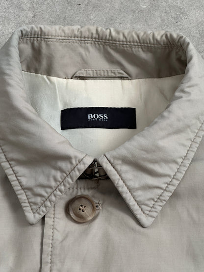 Hugo Boss 2000s High Neck Belted Trench Coat - L