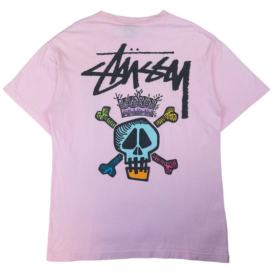 Vintage Stussy Crown Skull Graphic T Shirt Size M