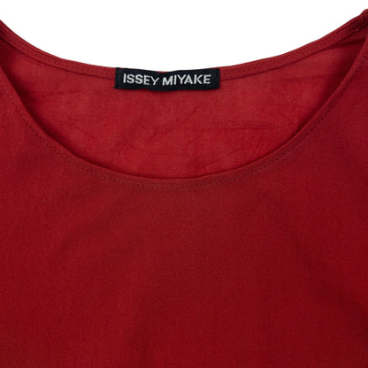 Vintage 2000s Issey Miyake Long Sleeve Mesh T Shirt Womens Size S | Small, Red