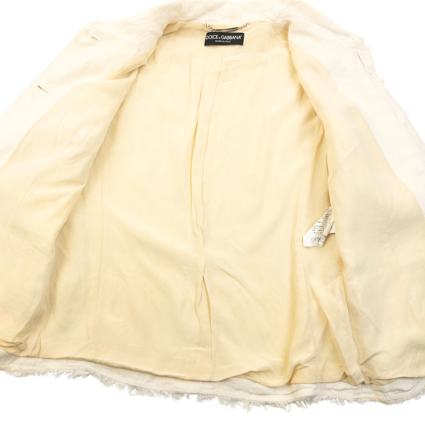 Vintage 2000s Dolce & Gabbana Button Up Linen Jacket Womens Size S | Small, Cream