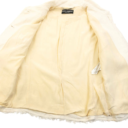 Vintage 2000s Dolce & Gabbana Button Up Linen Jacket Womens Size S | Small, Cream