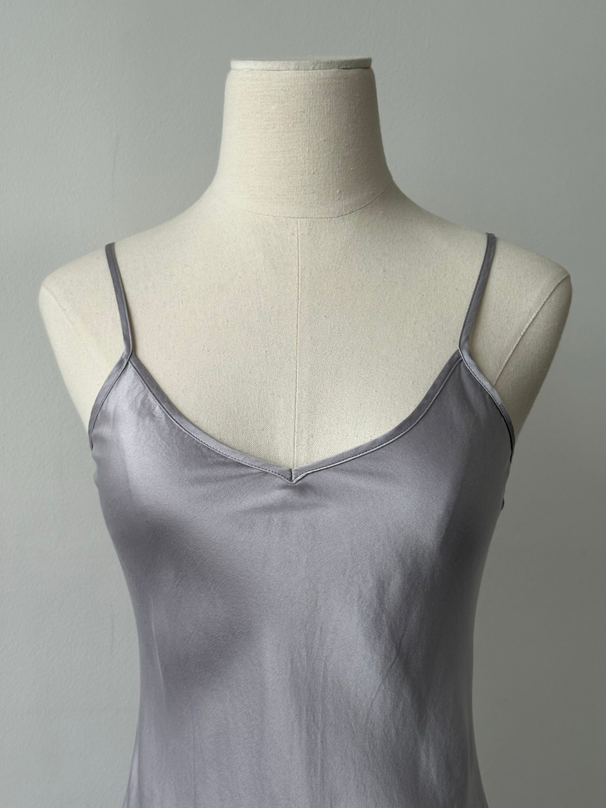 Vintage 2000s Pure Silk V Neck Mini Slip Dress - XS