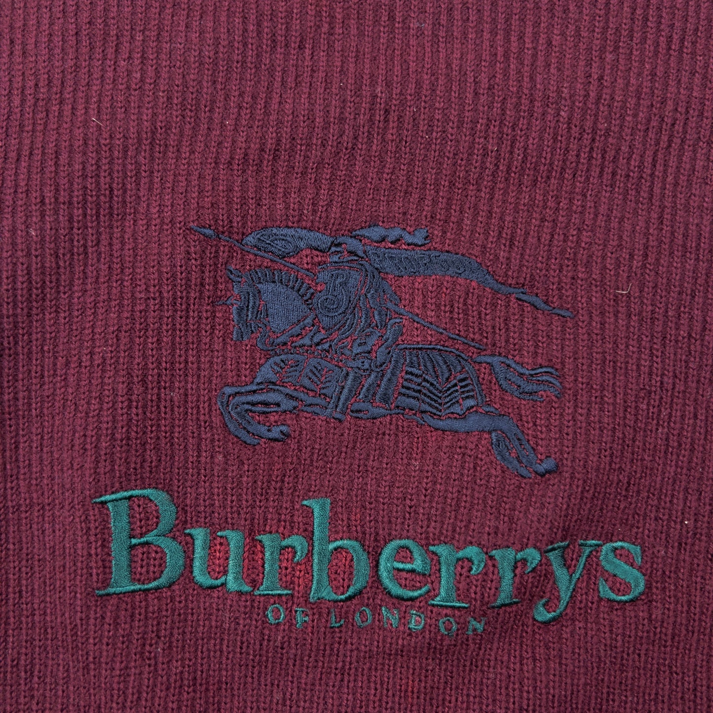Vintage 90s Burberry Embroidered Wool Knit Jumper Size XS | XS, Multicoloured