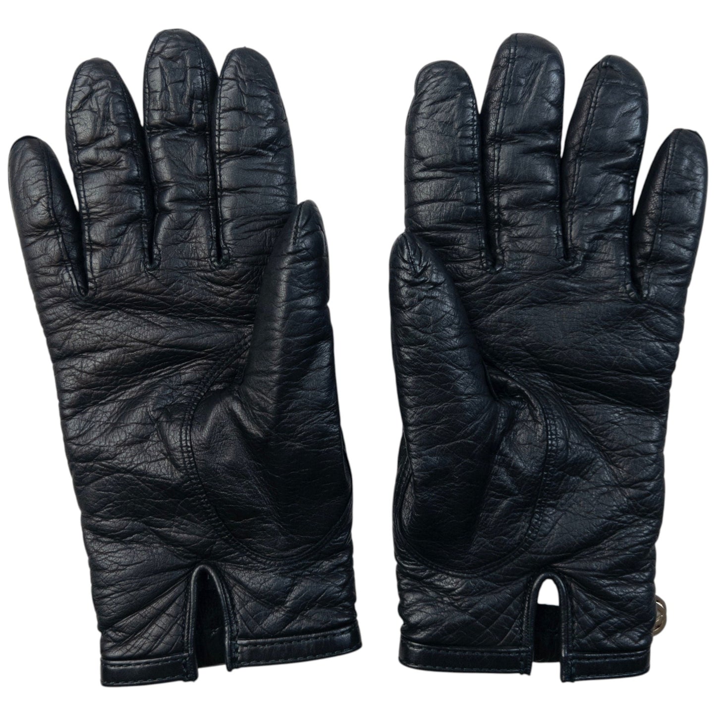 Vintage 2000s Gucci Leather Womens Gloves | O/S, Black