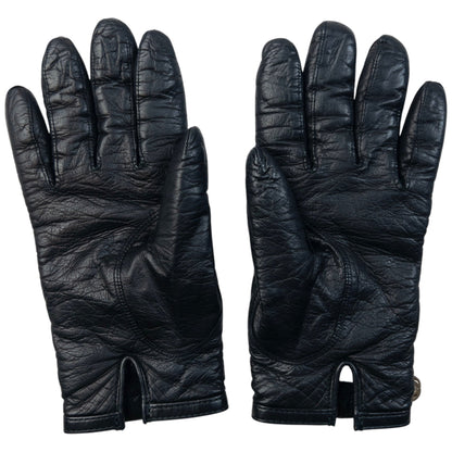Vintage 2000s Gucci Leather Womens Gloves | O/S, Black