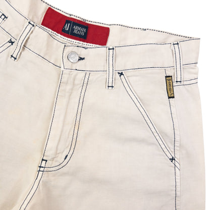 Vintage 2000s Armani Jeans Lightweight Contrast Stitch Trousers Size W33