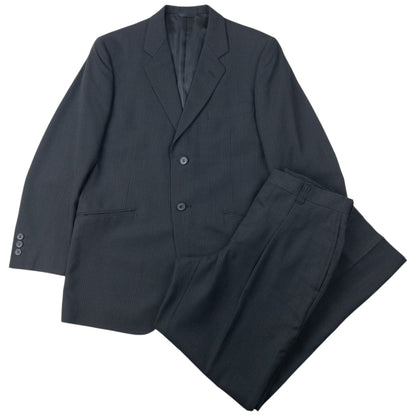 Vintage 90s Yohji Yamamoto D'Urban A.A.R Pinstripe Jacket & Trousers Suit Set Size S | Small, Black