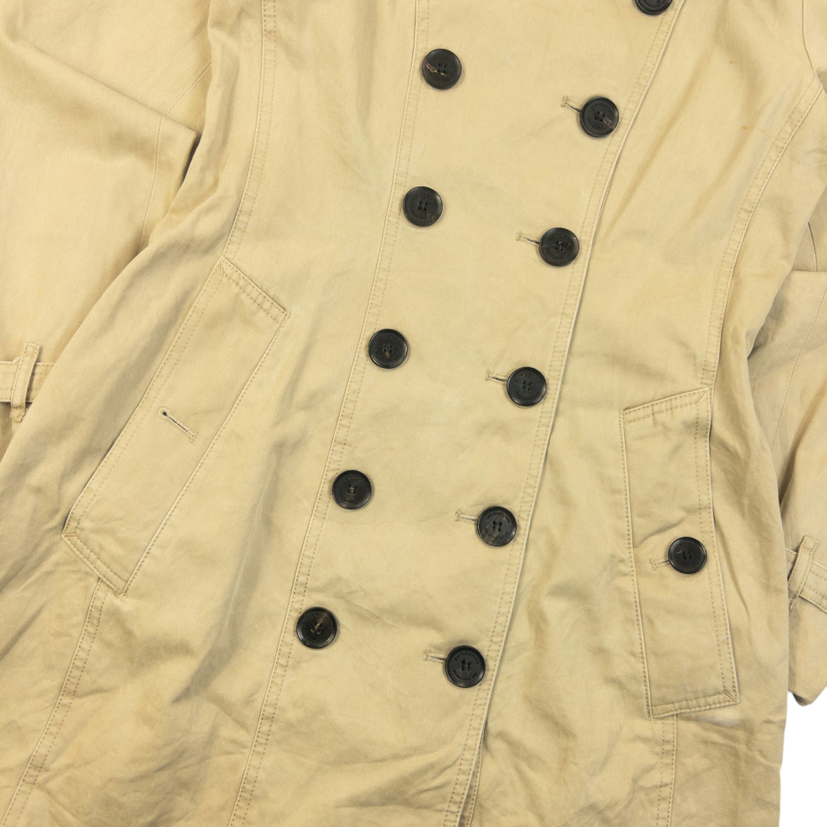 Vintage 2000s Burberry Nova Check Lined Trench Jacket Womens Size S | Small, Beige