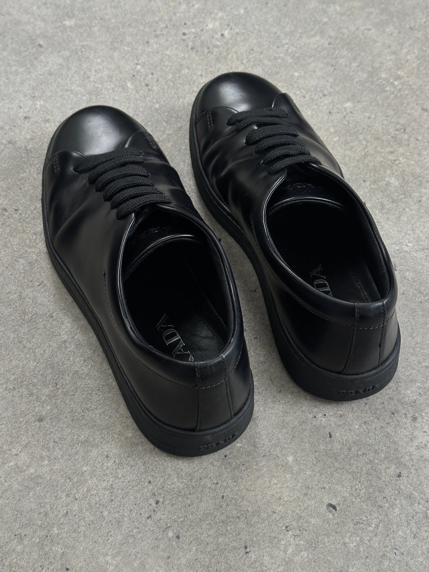 Prada Sport 2000s Leather Minimal Lace Up Trainers - UK 5.5