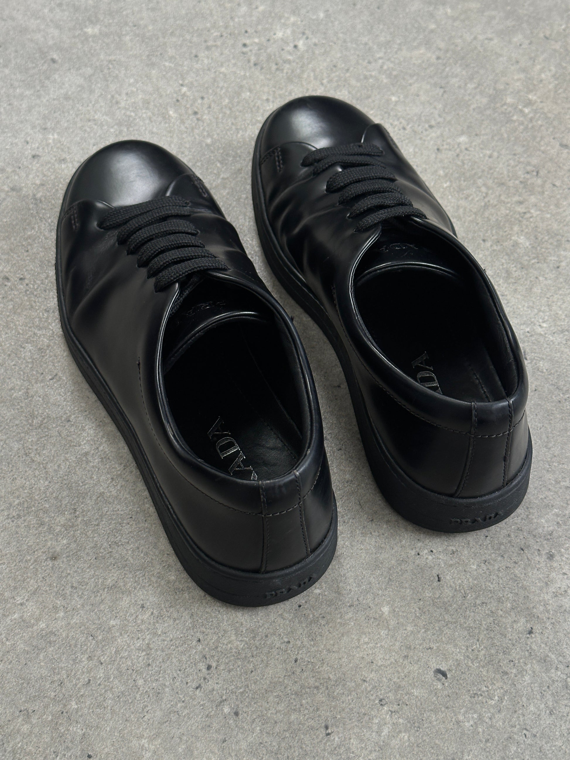 Prada Sport 2000s Leather Minimal Lace Up Trainers - UK 5.5