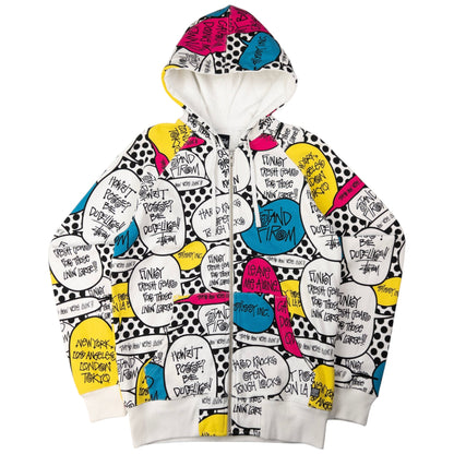 Vintage Stussy Speech Bubble Zip Up Hoodie Size S