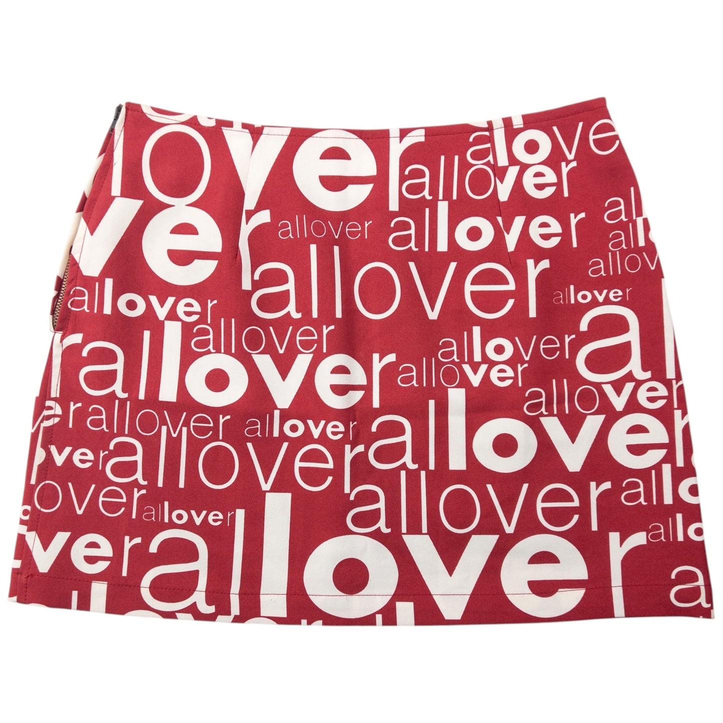 Vintage 2000s Moschino Jeans Love All Over Print Mini Skirt Womens Size W27 | W27, Red