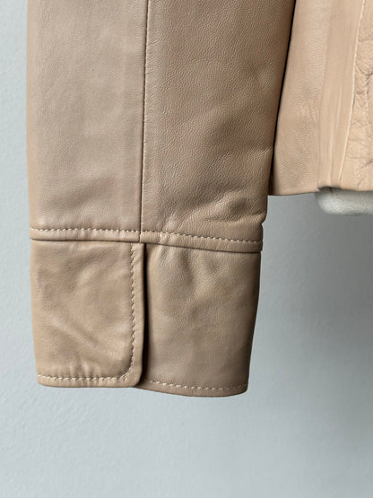 British Vintage 1990s Asymmetric Leather Jacket - M
